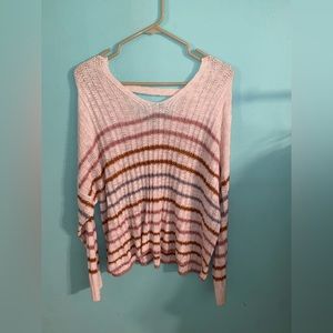 Knitted Multicolored Stripped Sweater